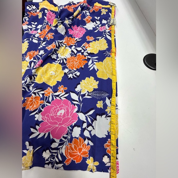 Vibrant Floral Mini Dress - Blue, Yellow, Pink, Orange - Picture 11 of 11